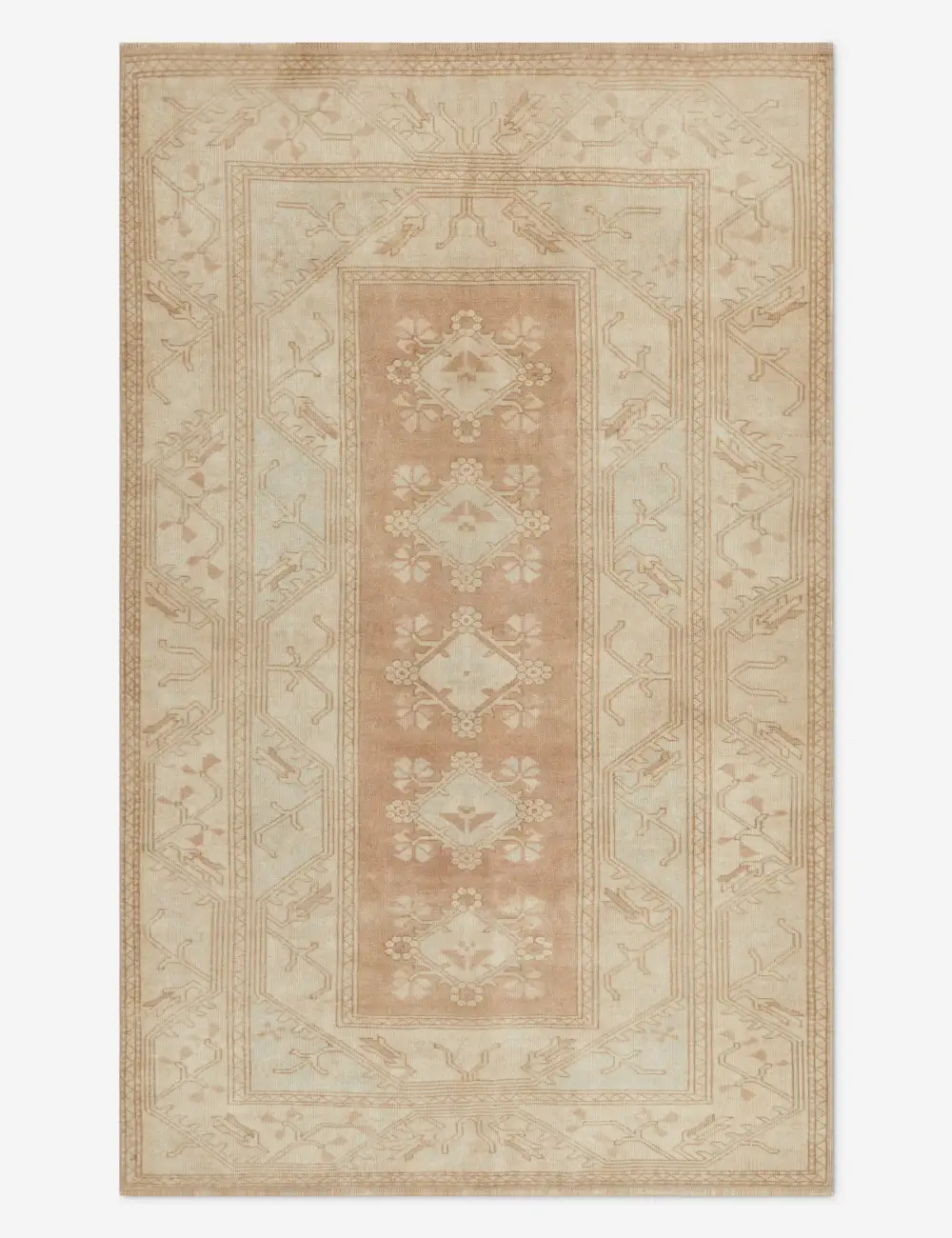 Rich Vintage Inspired Turkish Inspired Hand Knotted Wool Area Rug