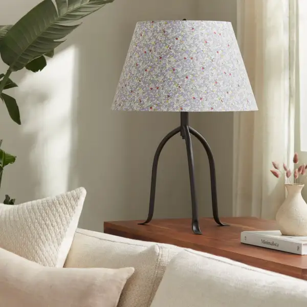 Floral Print Linen Table Lamp