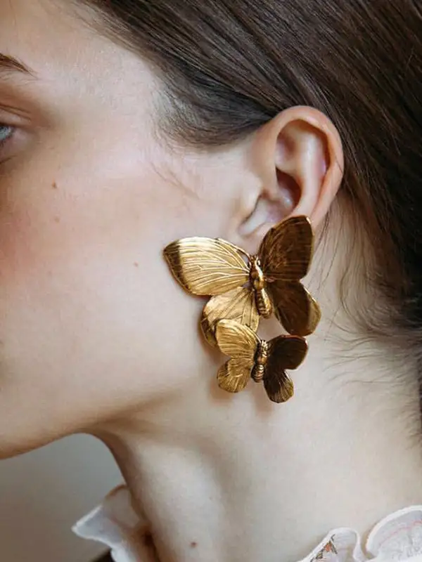 Layered Geometric Drop Earrings
