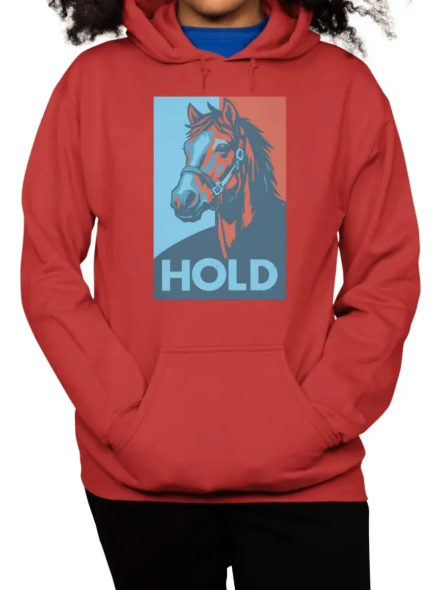 Propaganda Style Horse Graphic Hoodie