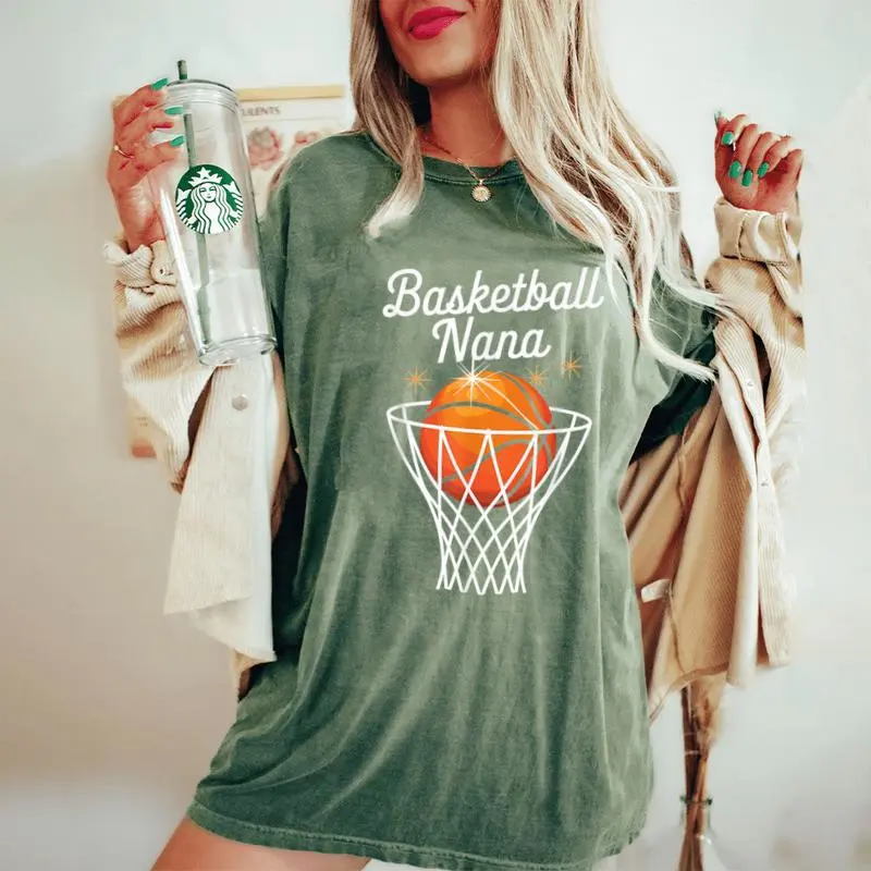 Basketball Grandma Nana Basketball Hoop Women's Oversized Comfort T-Shirt