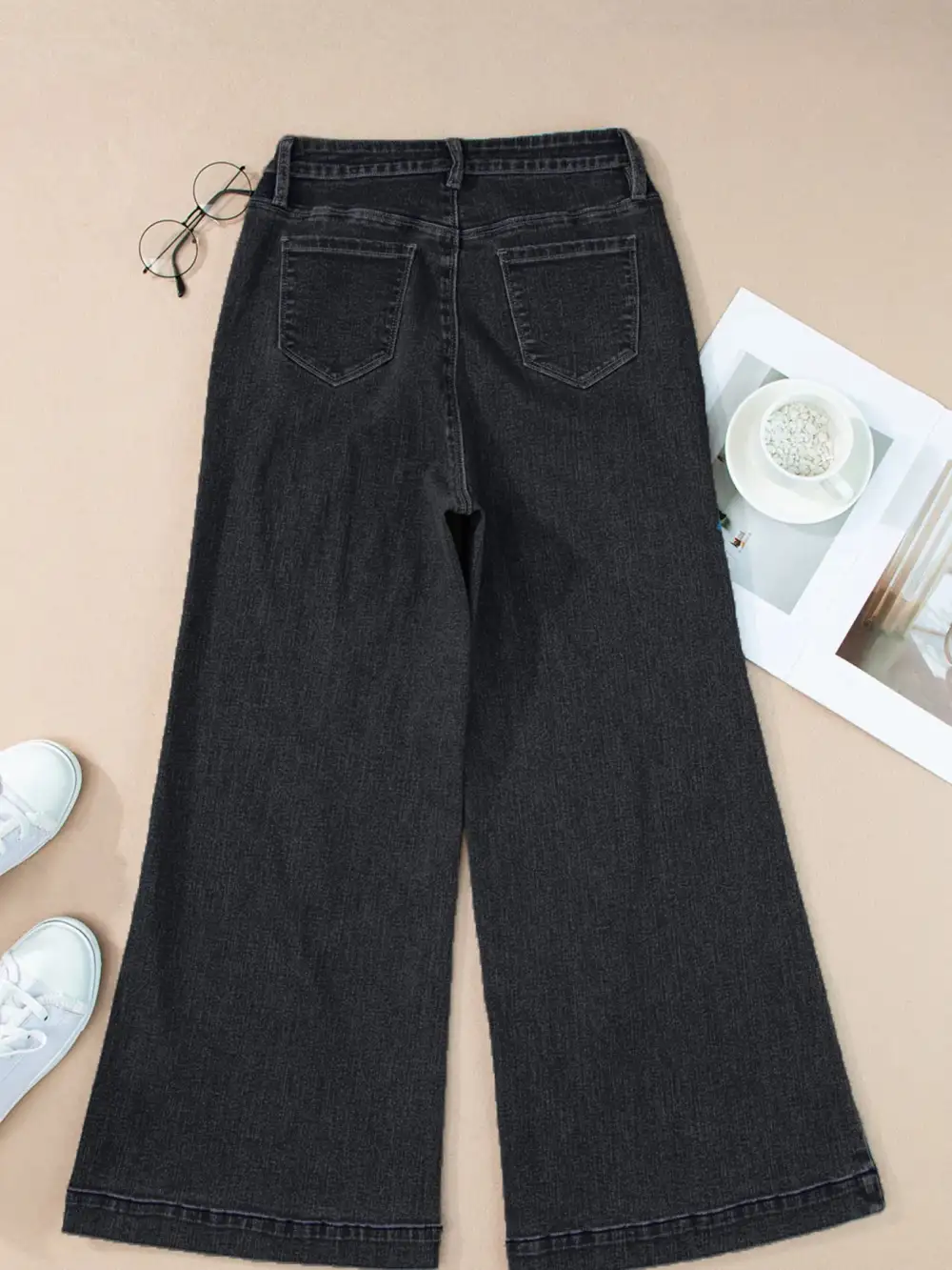 Flare Leg Seam Detail Denim Jeans