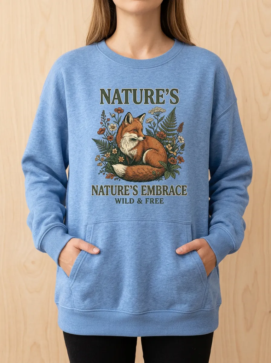 Nature Lover Fox Floral Sweatshirt