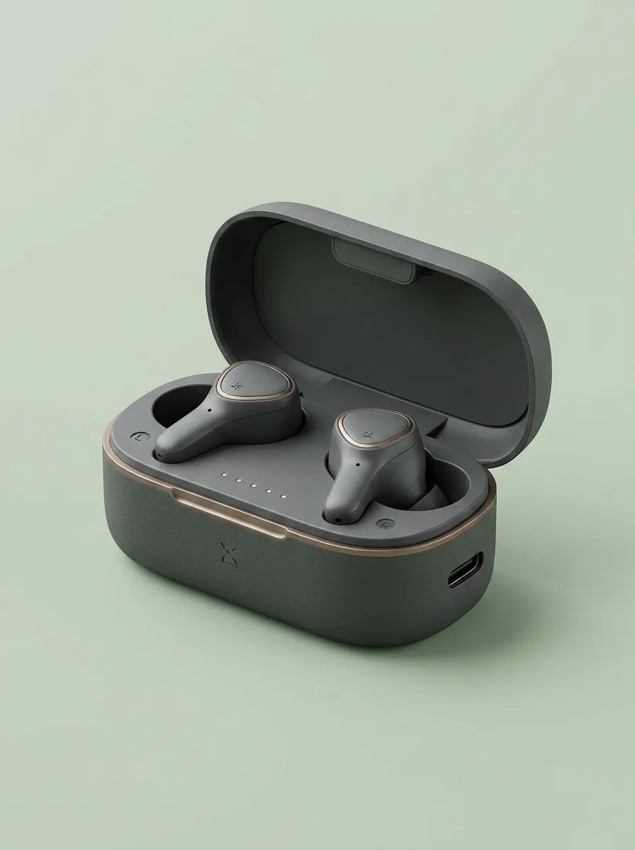 Unisex Tech Enthusiast Matte Grey Bronze Printed Earbuds