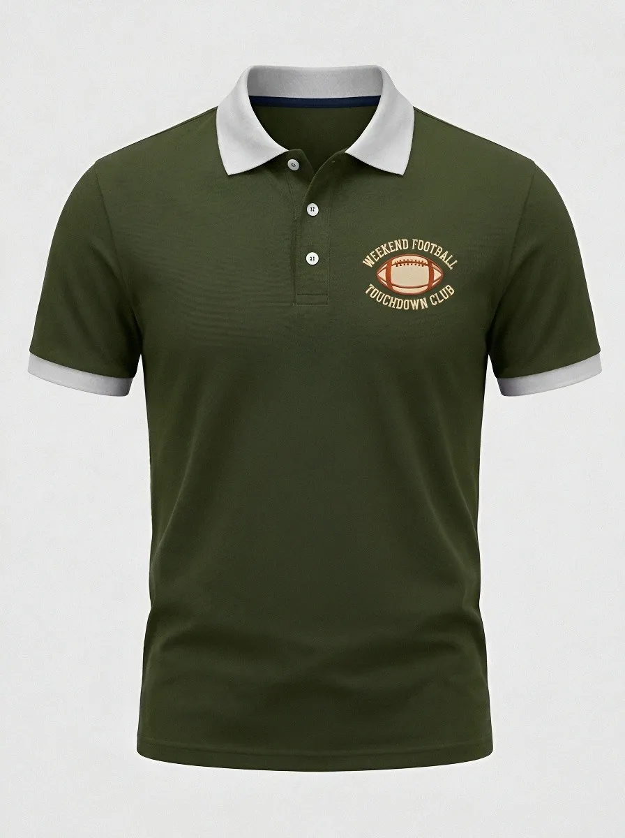 Men's Weekend Football Touchdown Club Printed Polo Shirt