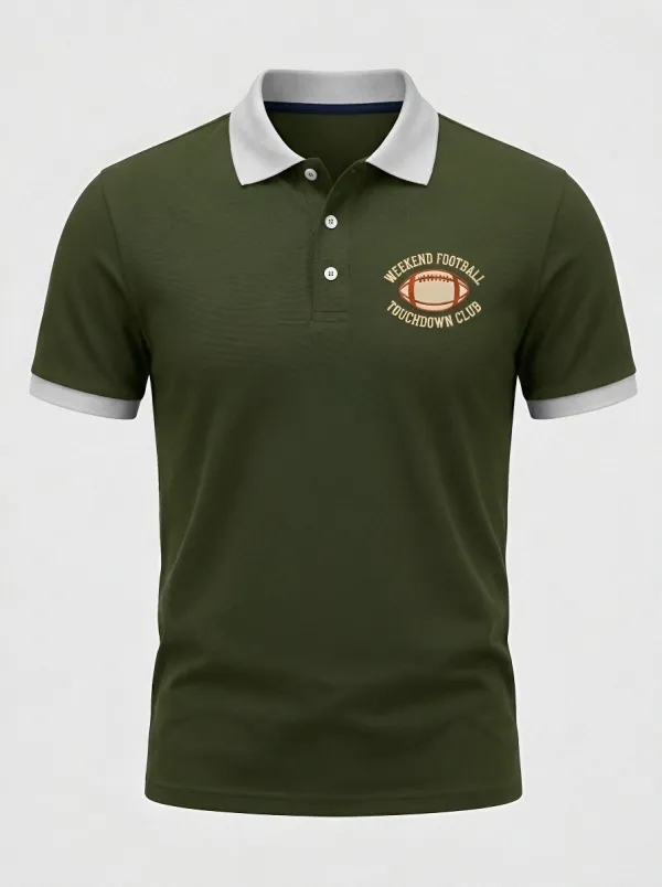 Men's Weekend Football Touchdown Club Printed Polo Shirt