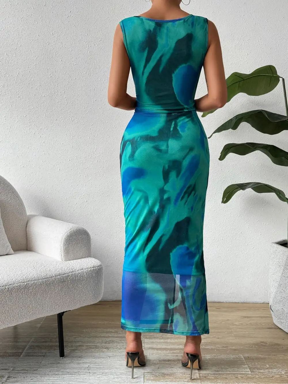 Round-Neck Midi Dress
