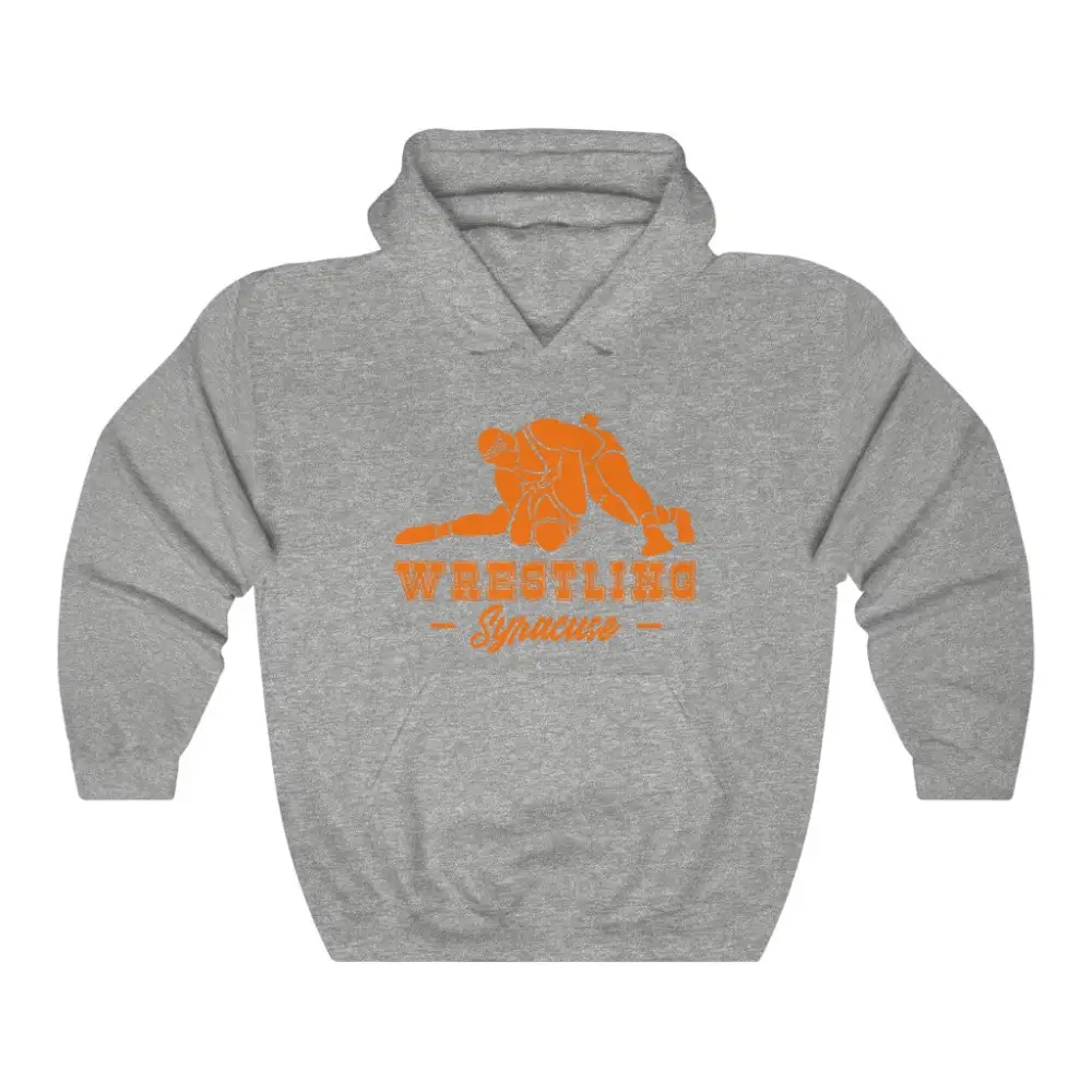 Minimal Emblem Wrestling Graphic Pullover Hoodie