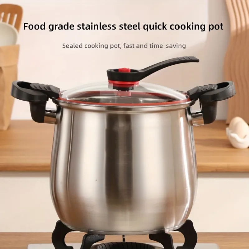 Versatile Stainless Steel Pot with Airtight Lid, Home Kitchen Helper for Boiling and Simmering