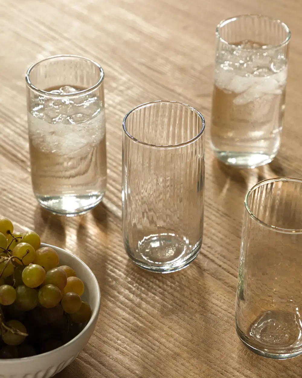 Ribbed Drinking Glass Set