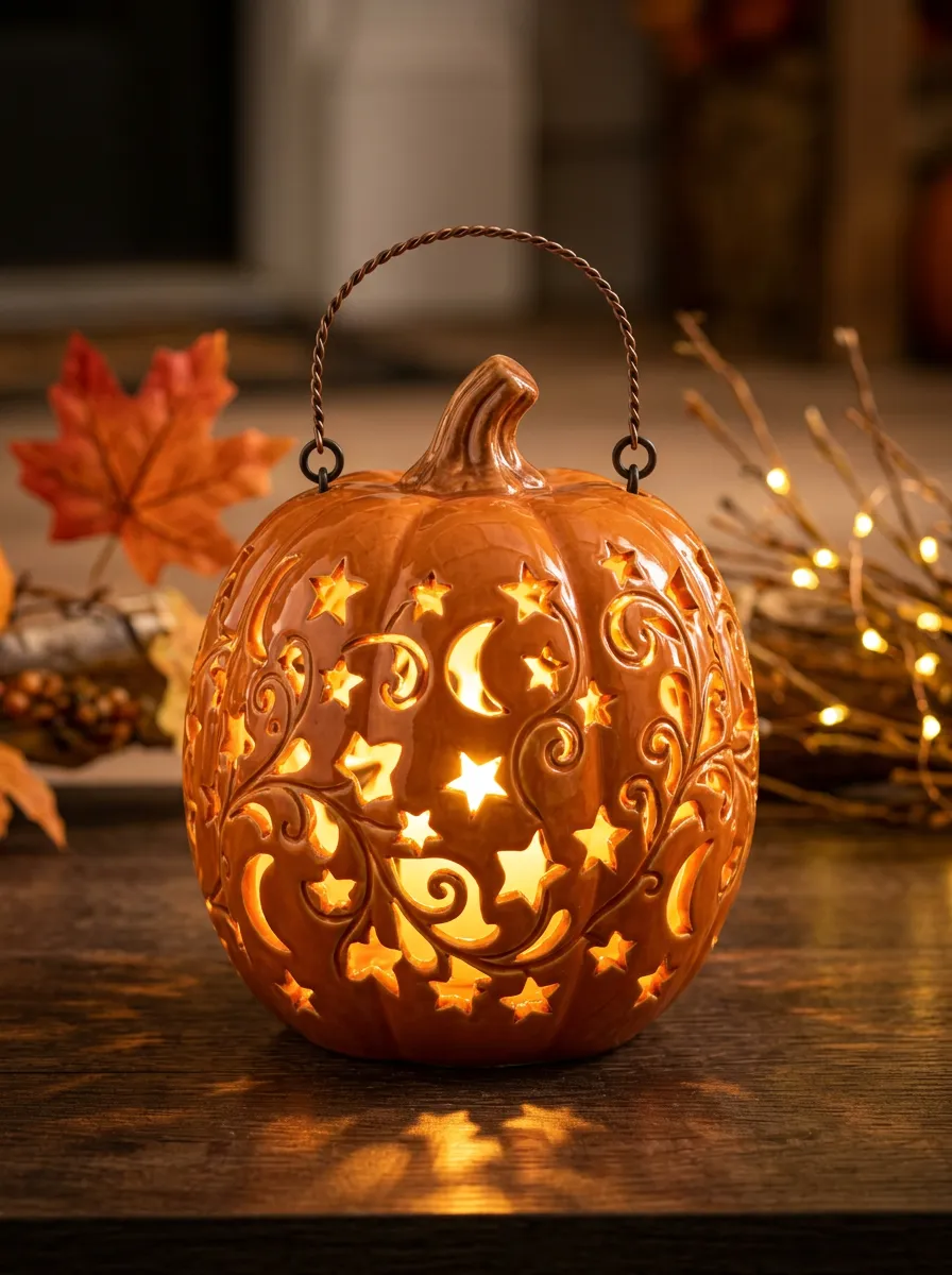Classic Star-Moon Halloween Pumpkin Light