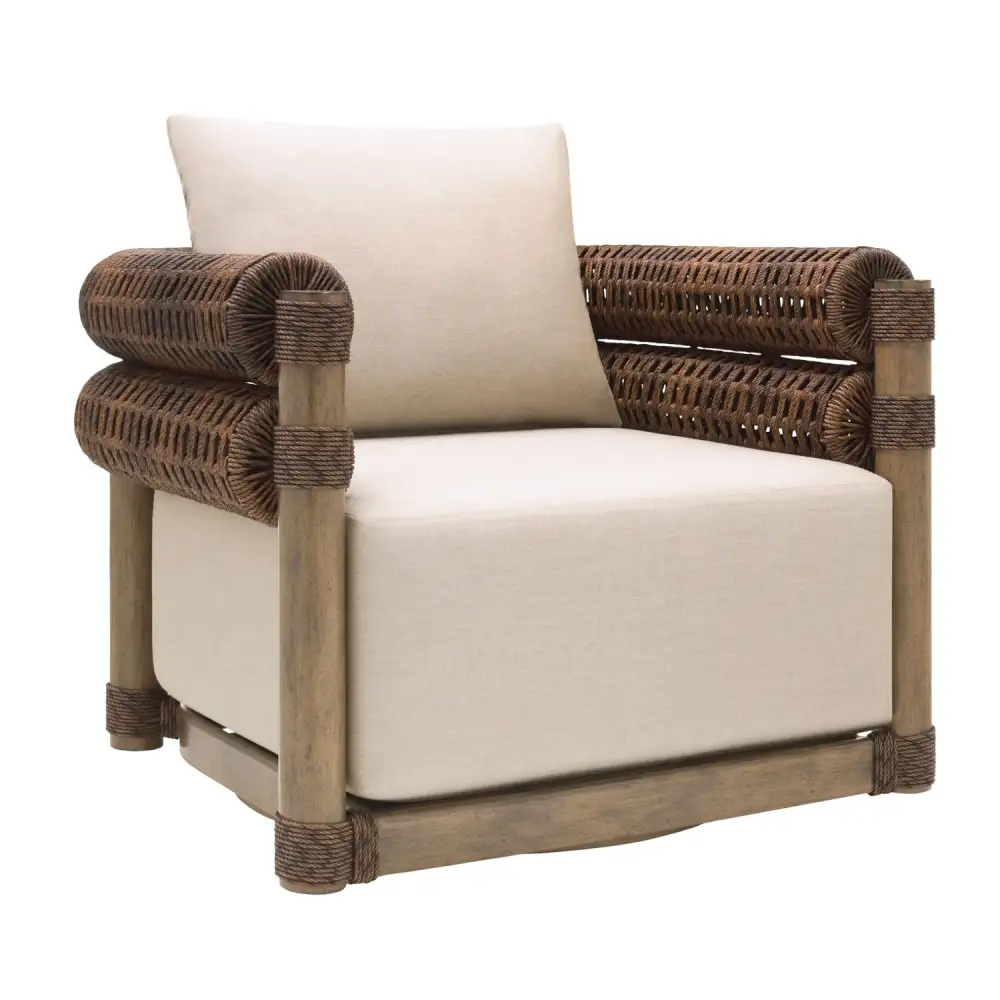 Cushioned Wicker Outdoor Swivel Chair
