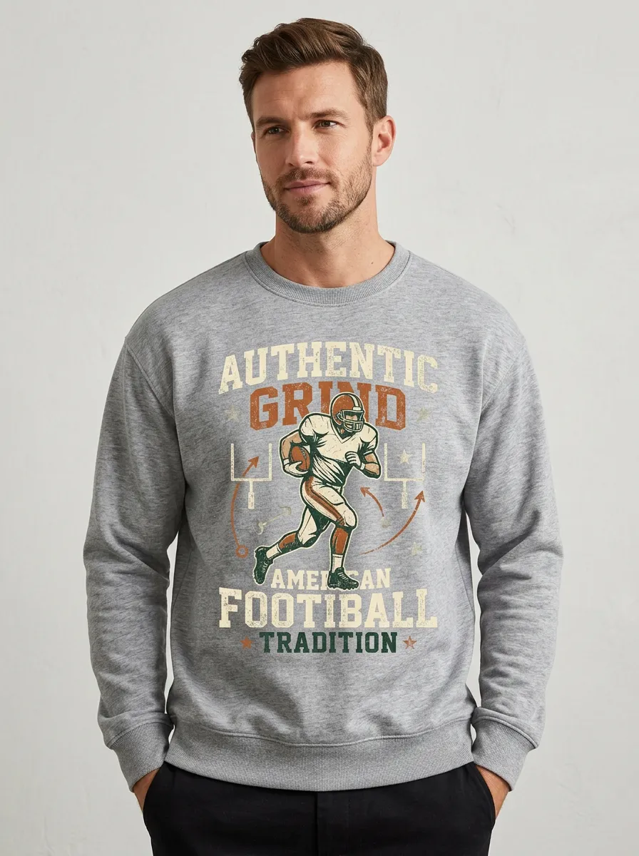 Men's American Football Lover Authentic Grind Graphic Sweatshirt