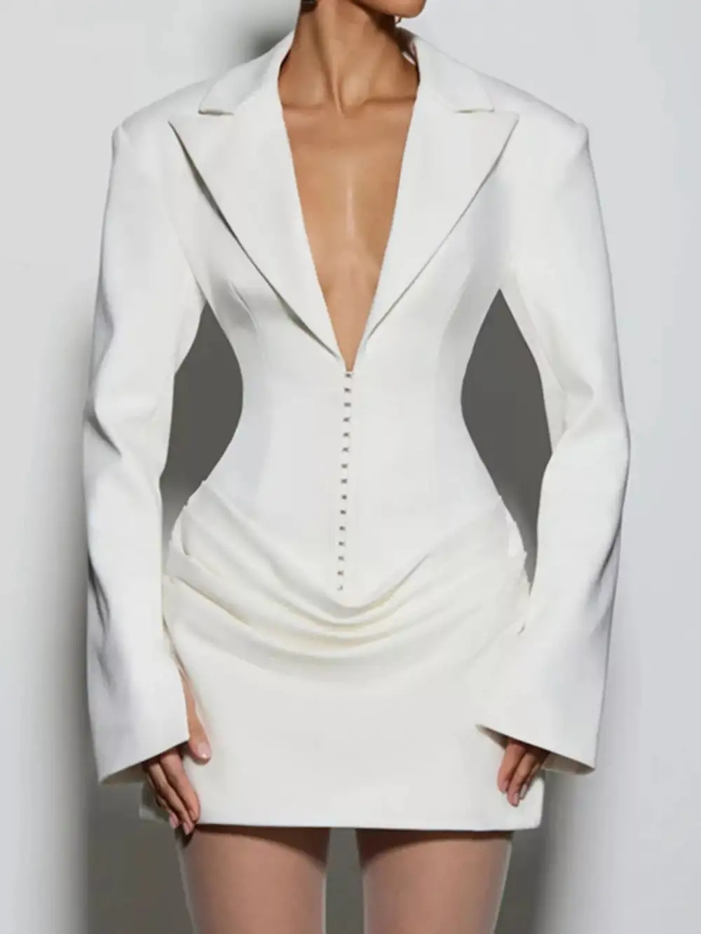 Balanced Detail Long Sleeve Mini Dress