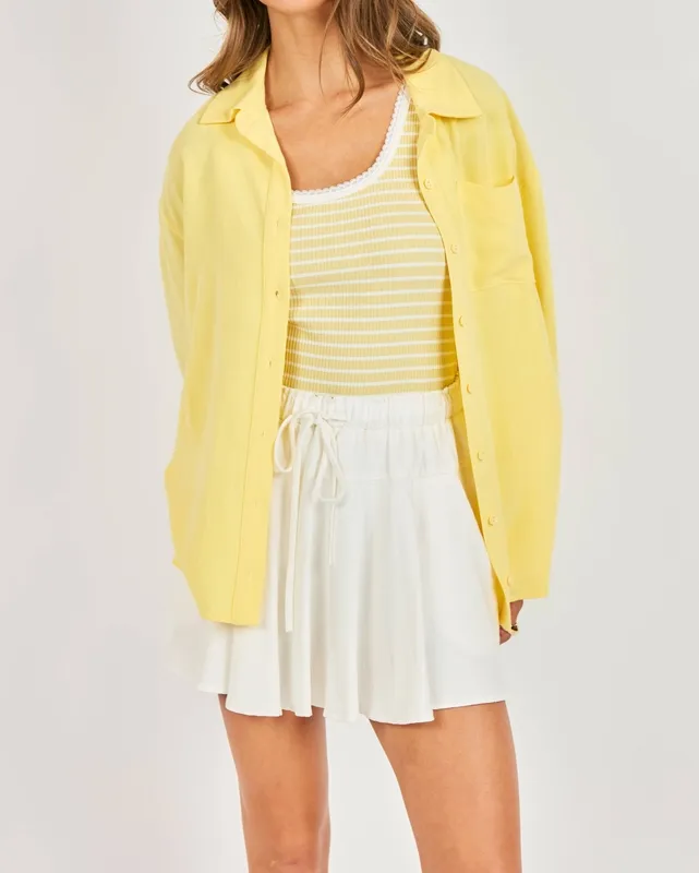Yellow Linen Blend Relaxed Top