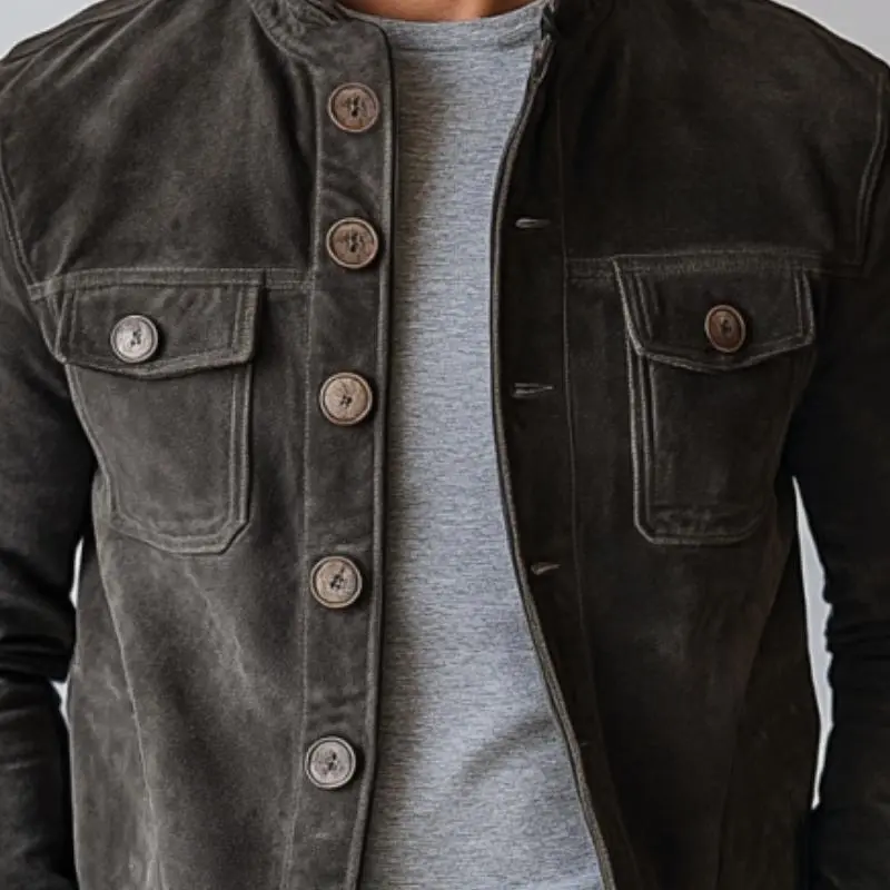 Buttoned Chore Zip Jacket