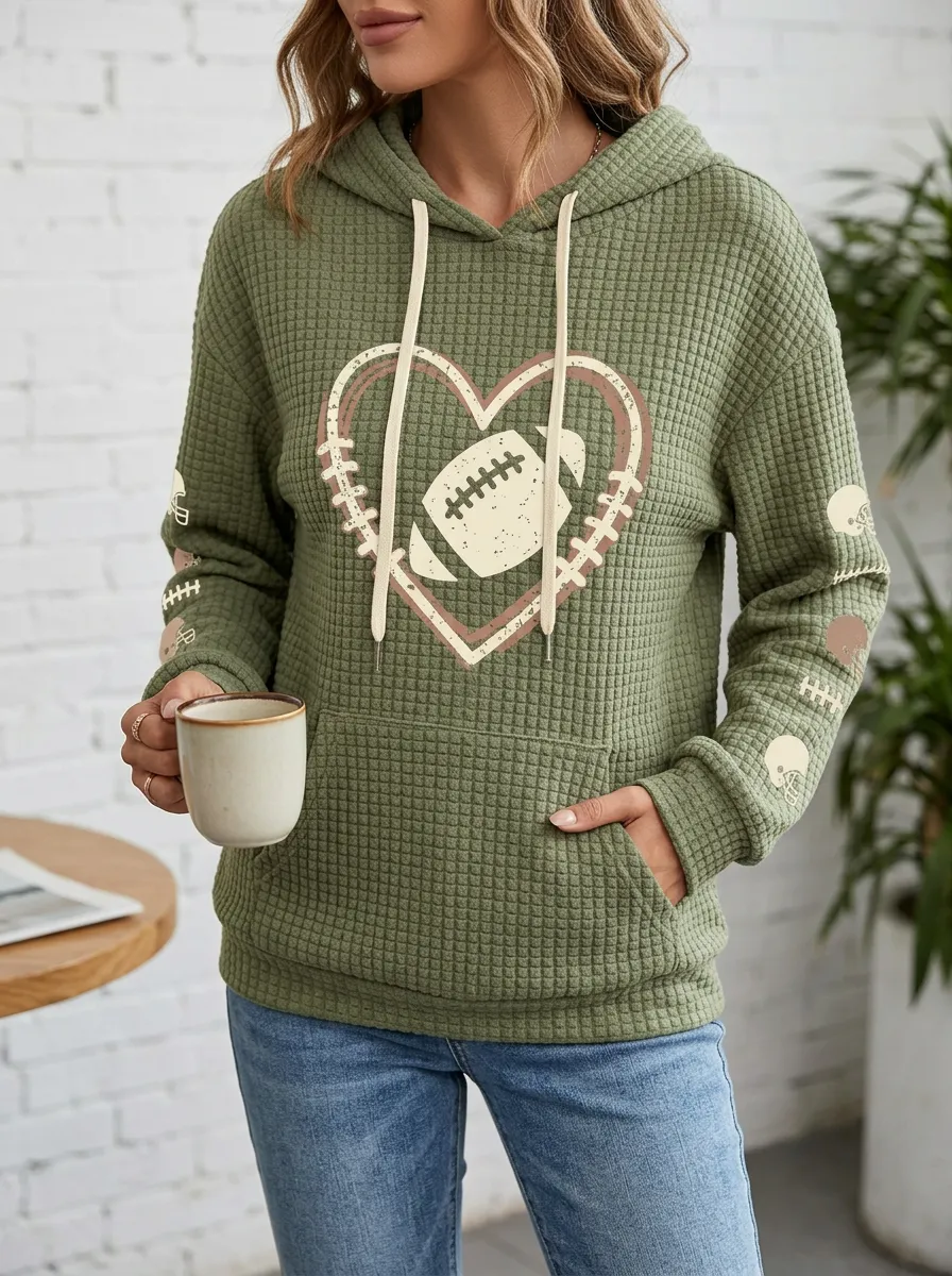 Women's Gridiron Heart Helmet Graphic Hoodie