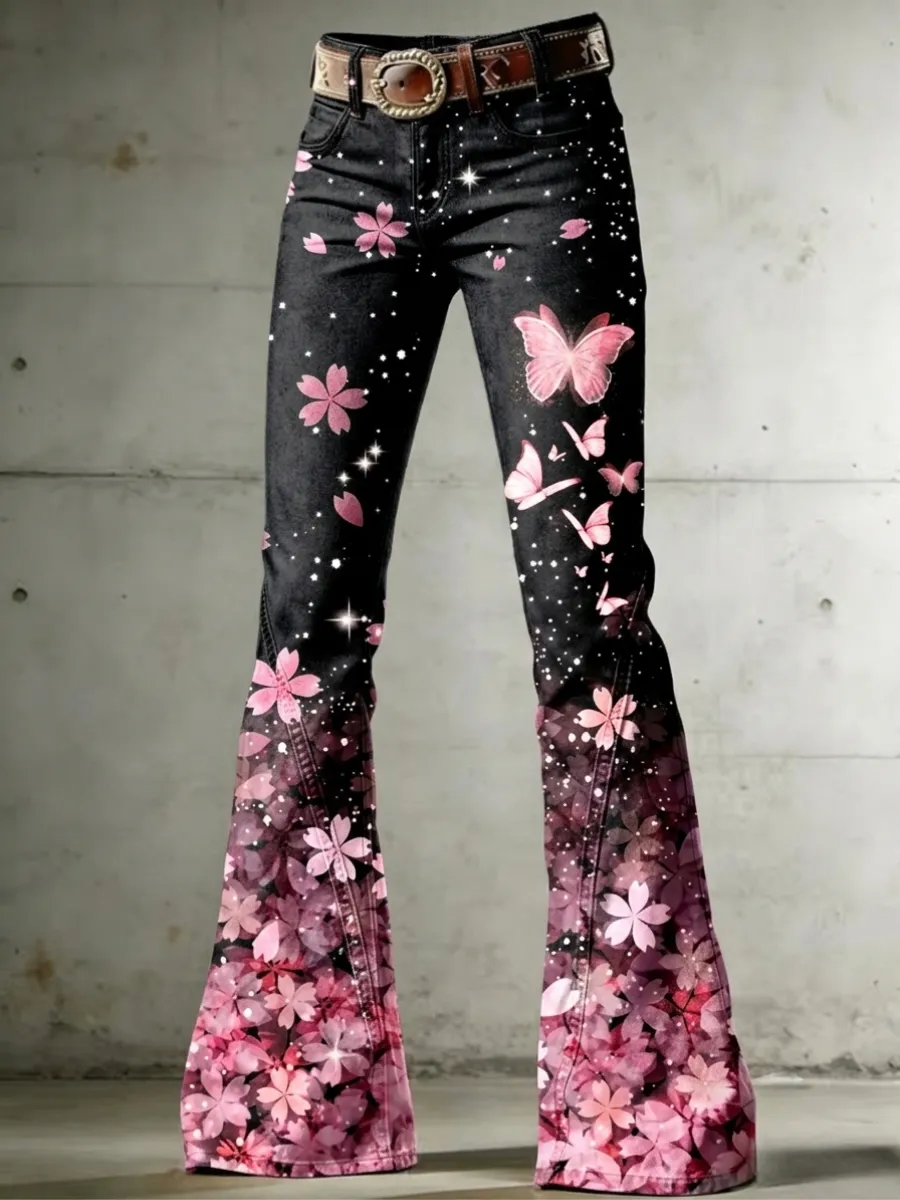 Women's Floral Casual Long Pants
