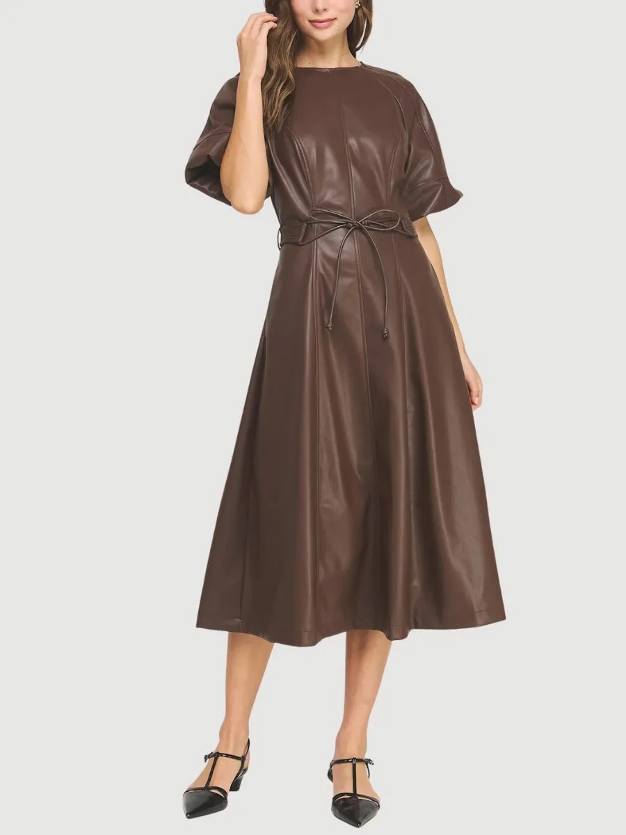 Faux-Leather Maxi Dress