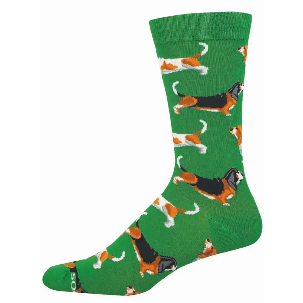 Hound Pattern Crew Socks