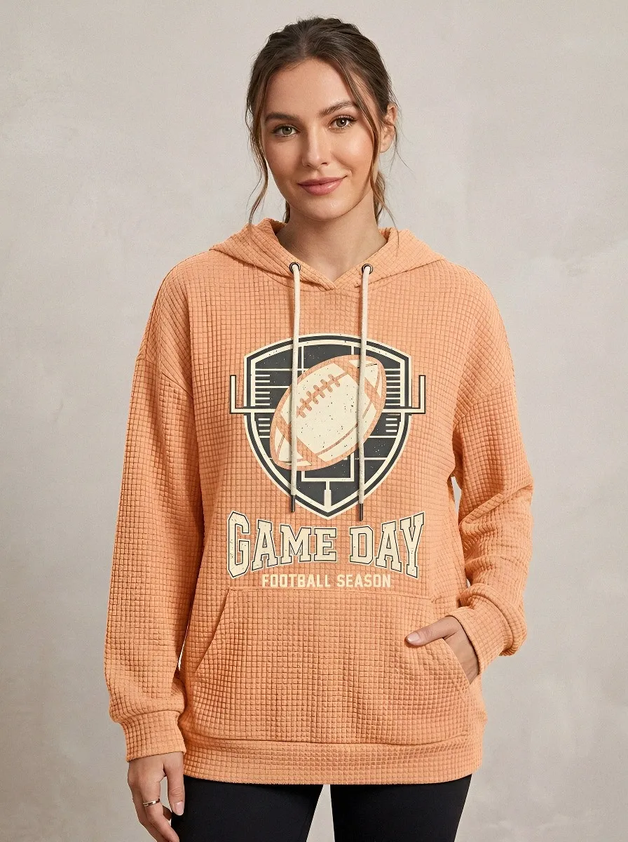 Football Graphic Casual Hoodie