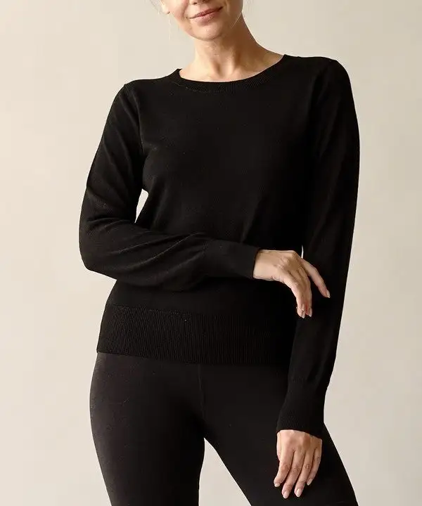 Bamboo Sweater Crew Neck Top Sweatshirt