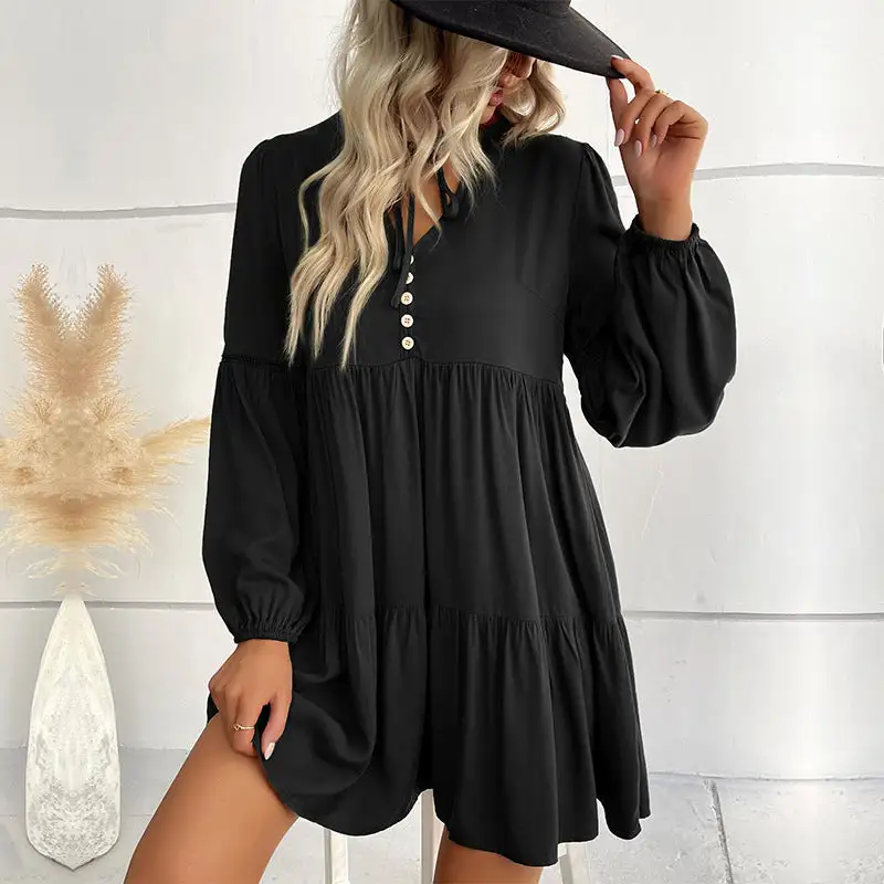 Women's Shirt Ruffled Dress