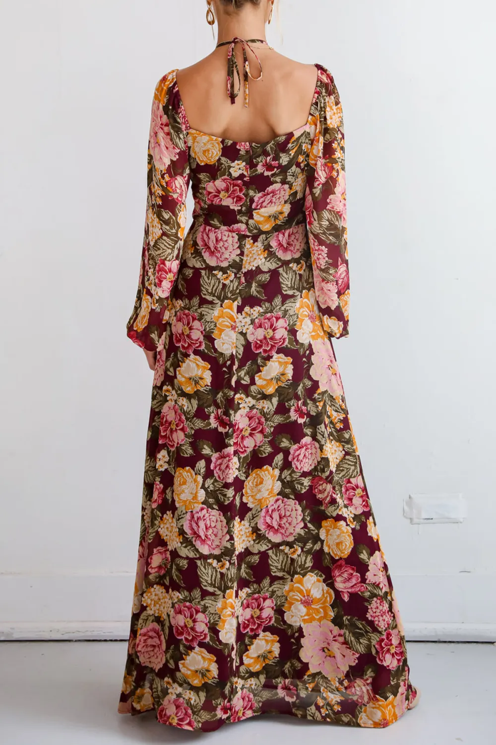 Plum Floral Maxi Dress