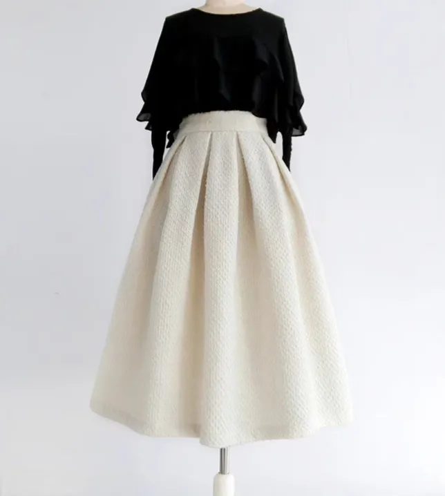 Smooth Weekend Everyday Casual Wool Skirt