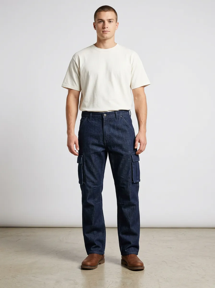 Men's AA Utility Dark Denim Cargo Pants