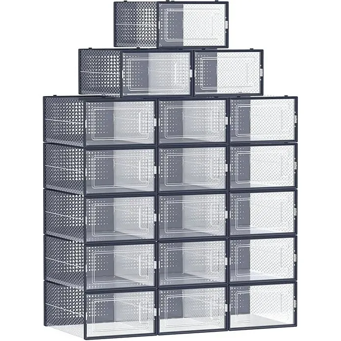 Stackable Front Opening Clear Front Shoe Storage Box