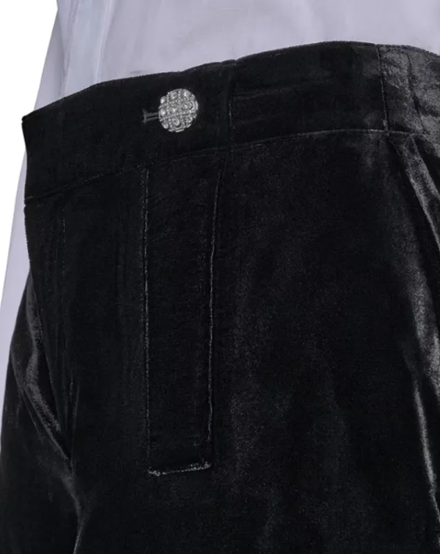 Velvet Wide Leg Pocket Pants