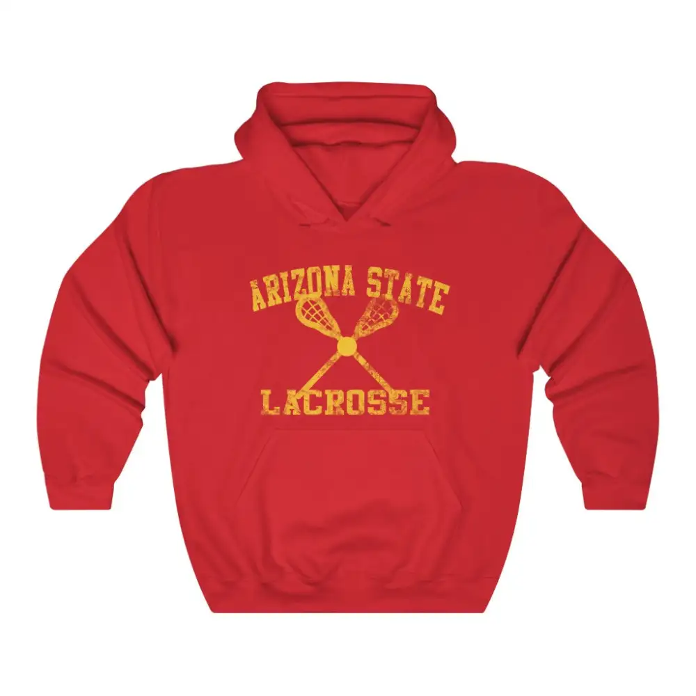 Relaxed Vintage Lacrosse Graphic Pullover Hoodie