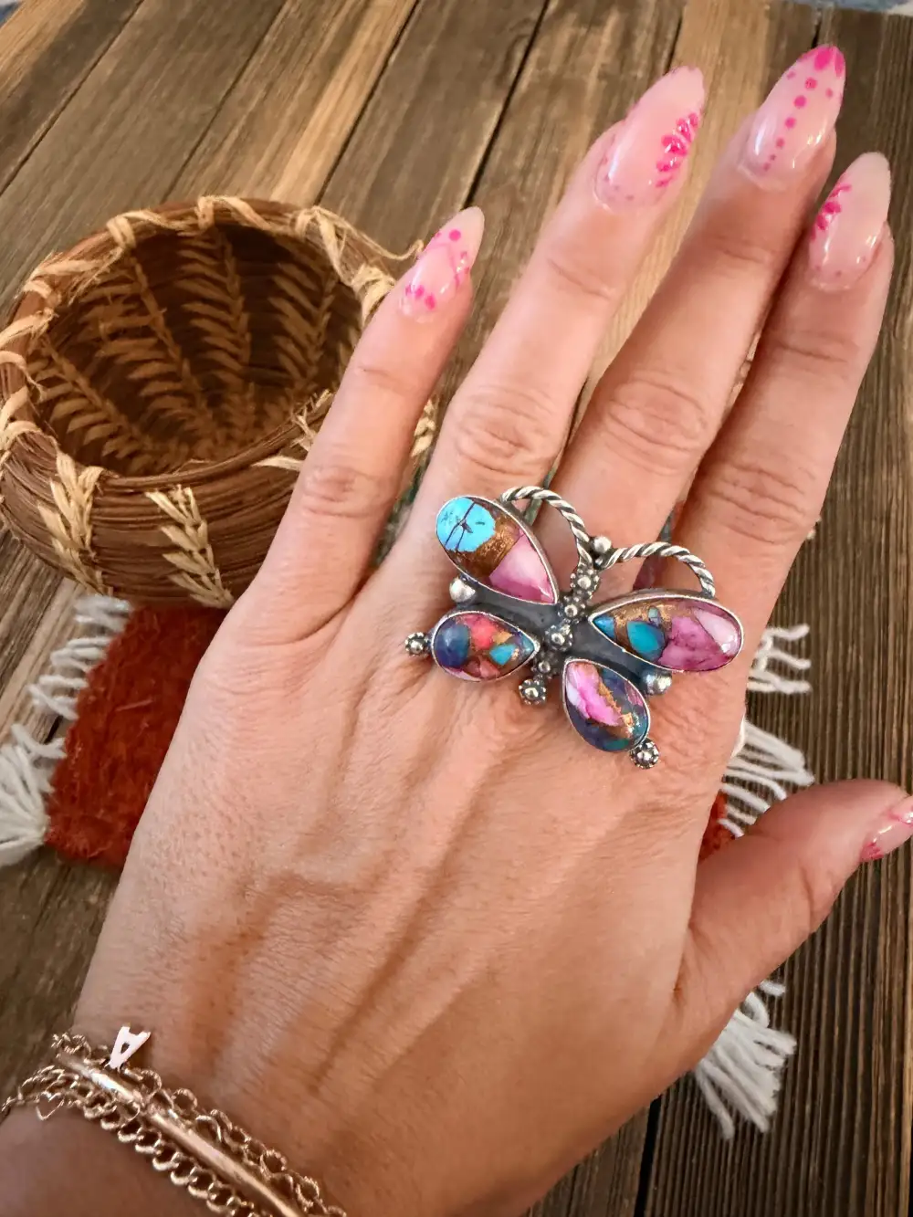 Butterfly Adjustable Sterling Silver Ring
