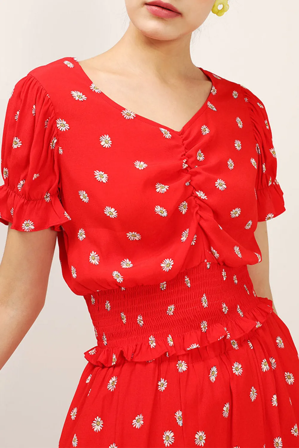 Printed Smocked Top