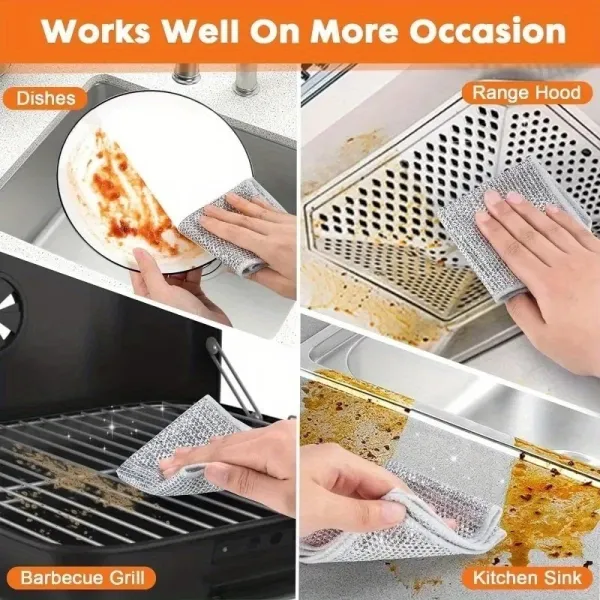 3 Pcs Tough-Stain Metal Cleaning Cloth