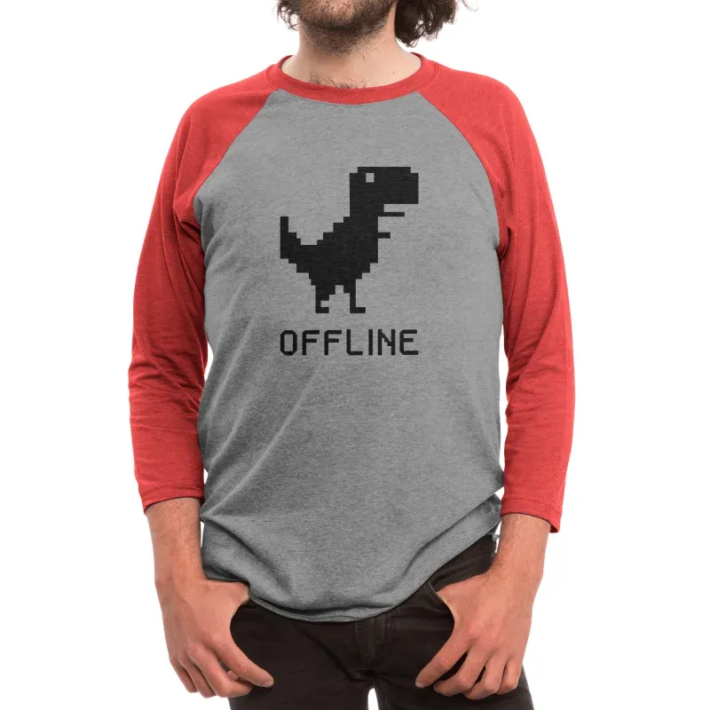 Men's Dinosaur Print Crew-Neck Long-Sleeve T-Shirt
