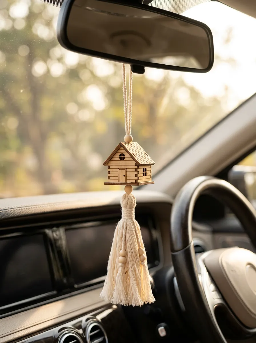 Modern Tassel Rearview Mirror Hanging Ornament