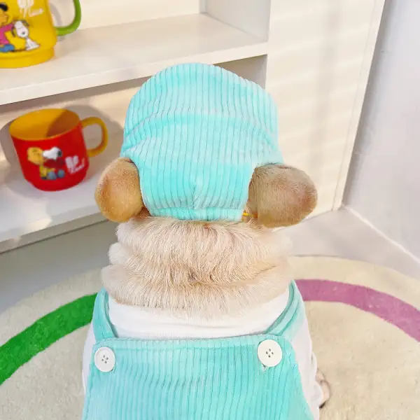 Corduroy Overalls with Hat