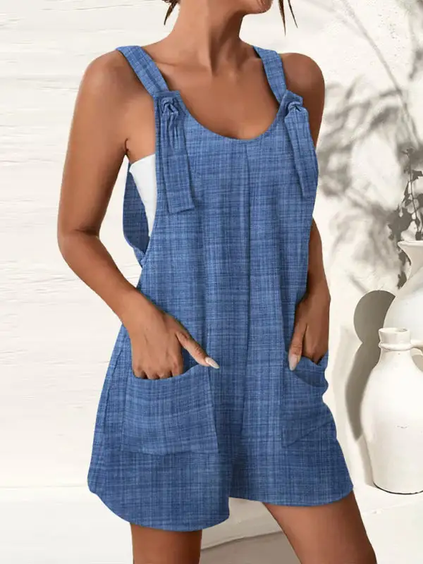 Casual Suspenders Jumpsuit Overall Shorts