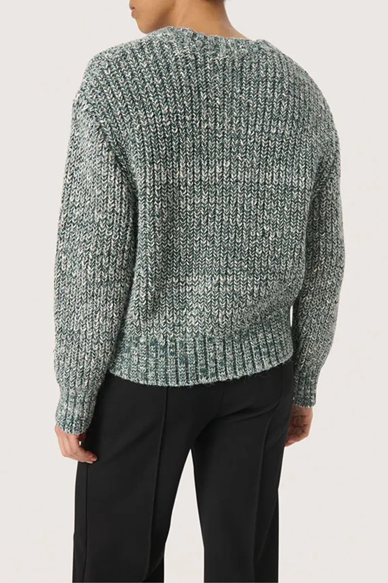 Textured V-Neck Knit Pullover