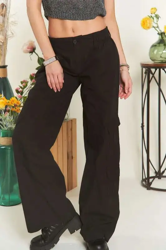 Low Rise Pocketed Casual Everyday Cargo Pants
