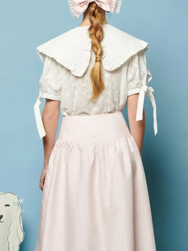 Bow Embroidered Blouse