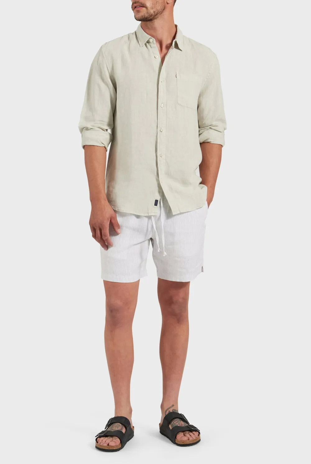 Breathable Linen Blend Casual Button Down Shirt