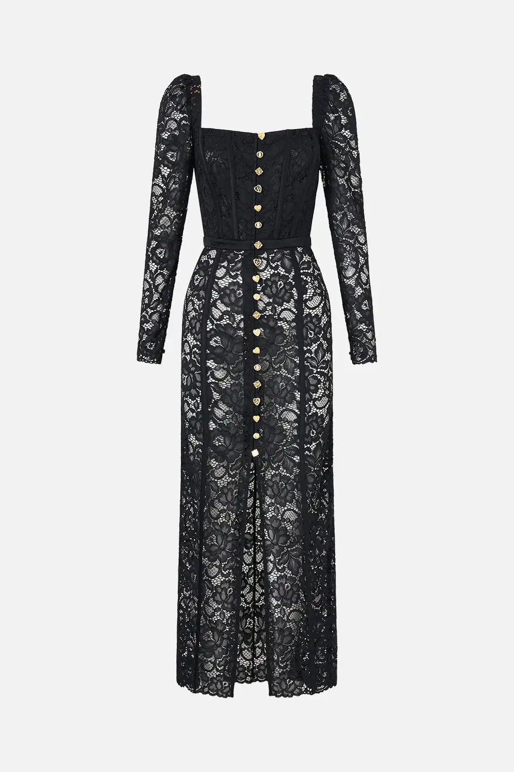 Bust Detail Dress with Long Sleeve