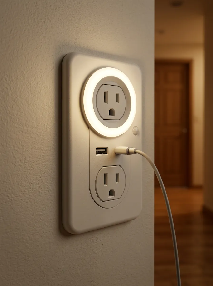 Slim-Bezel Modern Minimalist Ring Light Printed LED Outlet Cover