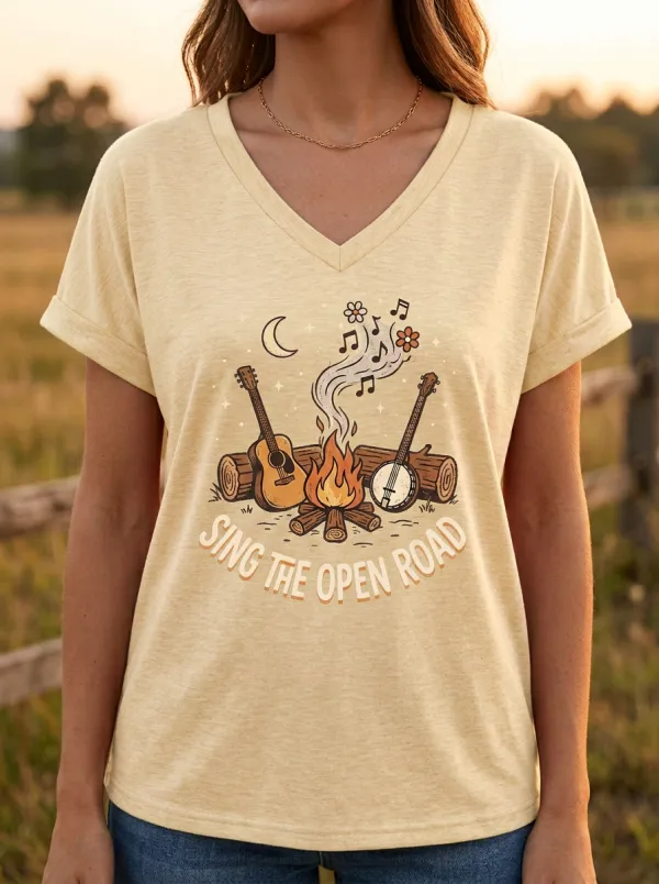 Banjo Guitar Country Music Graphic T-Shirt