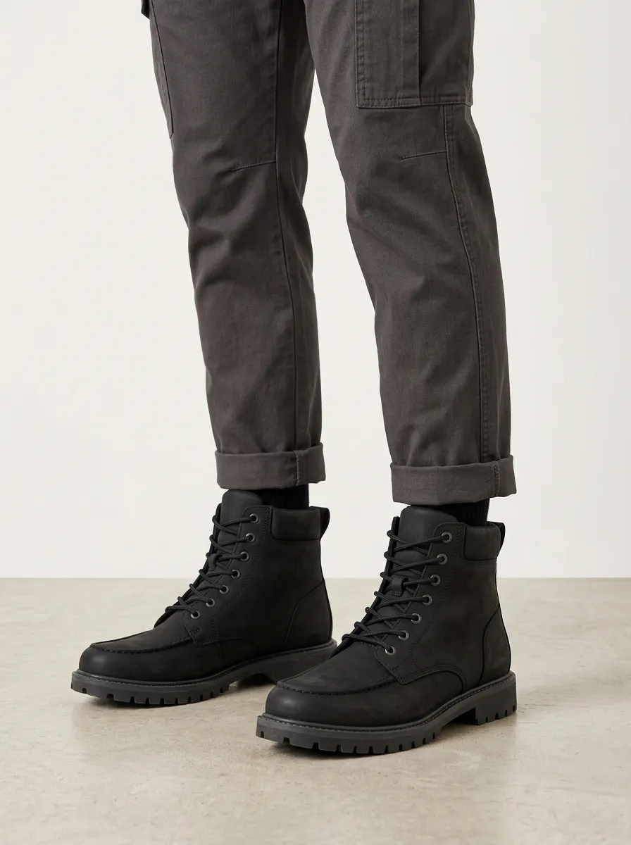 Unisex Minimalist Print Work Boots