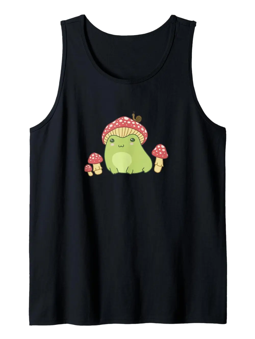Frog With Mushroom Hat And Snail Print Tank Top