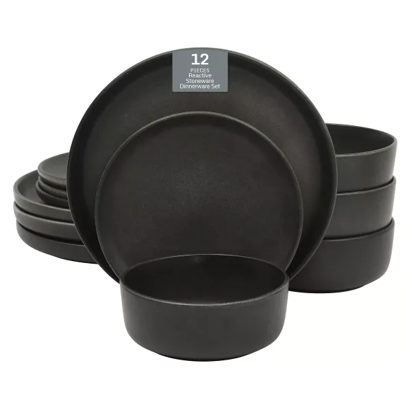 Stoneware Dinnerware Collection 12-Piece Reactive Glaze